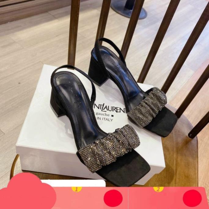 ⚡FREE SHIP⚡SANDAL BẢN NHÚM NGANG GÓT VUÔNG 5P