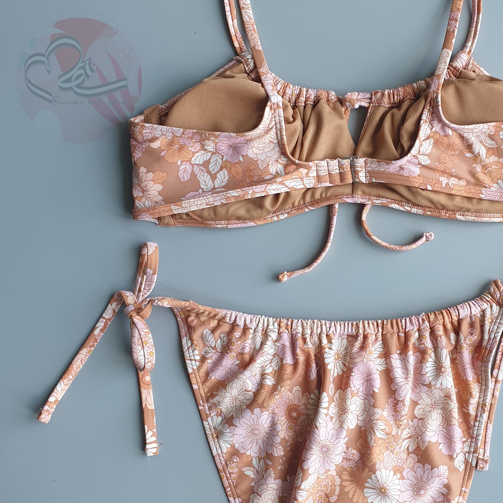 Bộ bơi hai mảnh dây rút boho quyến rũ xhi laration xuất khẩu Mỹ