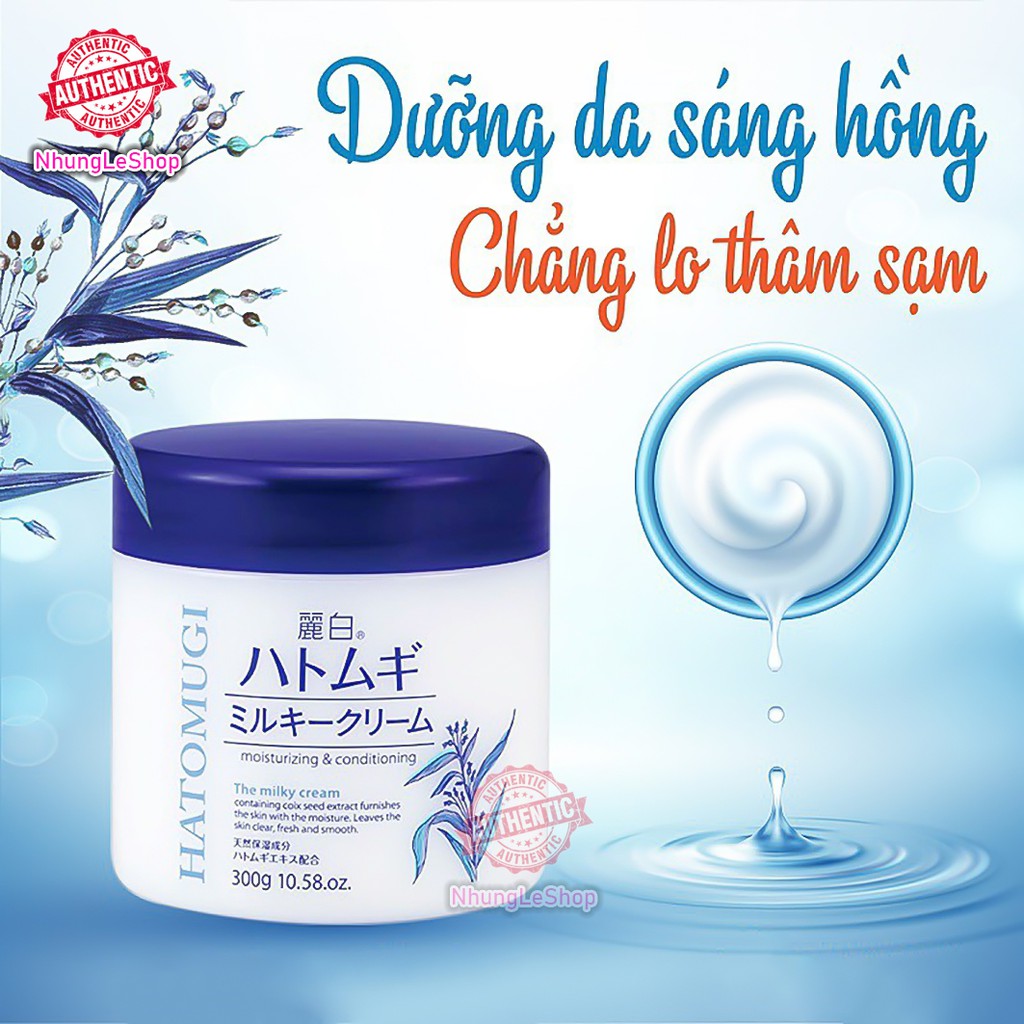 Kem Dưỡng Ẩm Trắng Da Hạt Ý Dĩ Hatomugi Moisturizing &amp; Conditioning The Milky Nhật Bản 300g