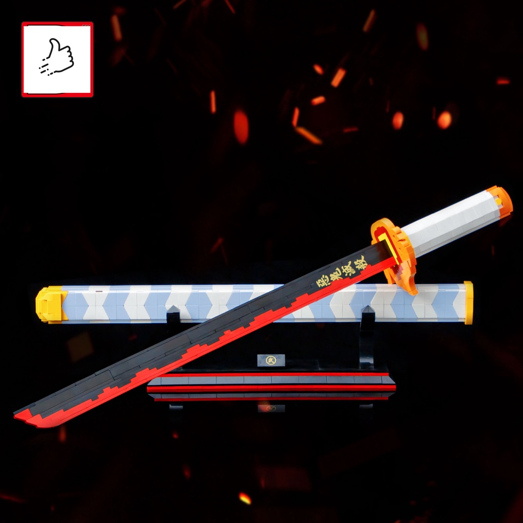 Đồ Chơi Lắp Ráp Kiểu LEGO Thanh Kiếm Katana Của Viêm Trụ Rengoku Kyoujurou trong Kimetsu no Yaiba Model 1503 Với 790pcs