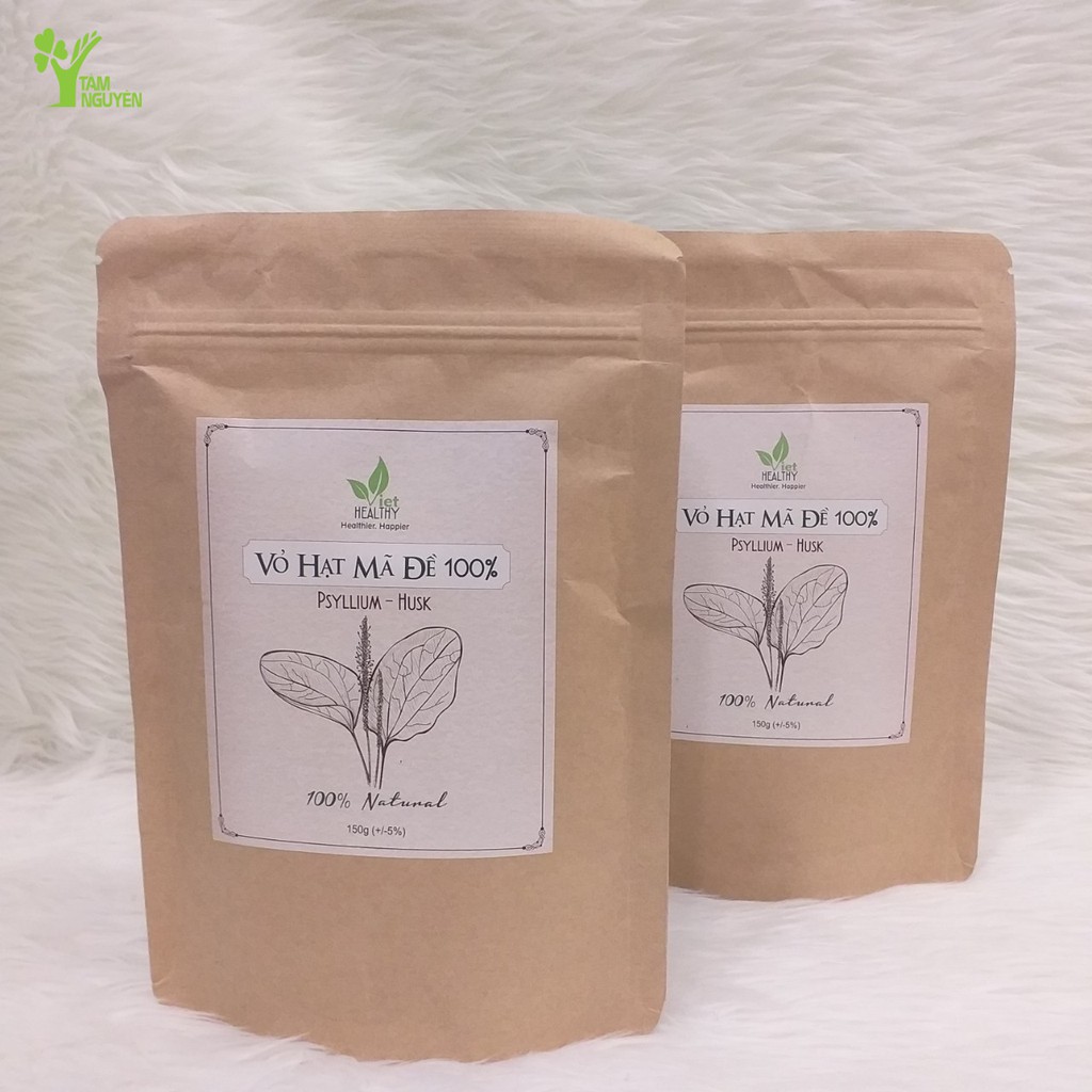 Vỏ hạt mã đề Viet Healthy 150g - Vỏ hạt mã đề Viethealthy giàu chất xơ, hỗ trợ thải độc, làm sạch đường tiêu hóa