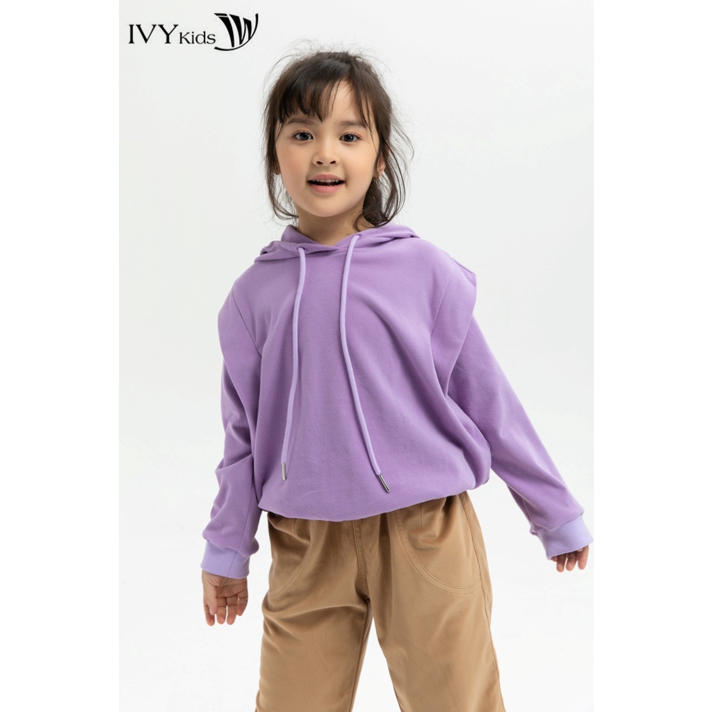 [NHẬP WABRTL5 GIẢM 10% TỐI ĐA 50K ĐH 250K ]Áo hoodie trơn bé gái IVY moda MS 59G1126