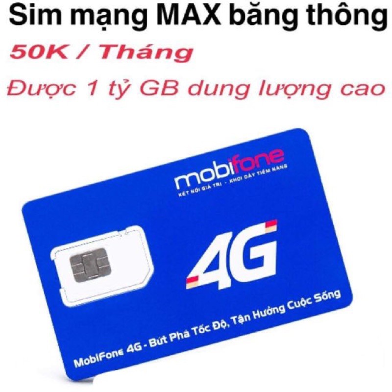 Sim 4G Mobifone gói BL5gt, Gia hạn 50k/1 Tháng không giật lag, không giới hạn dung lượng