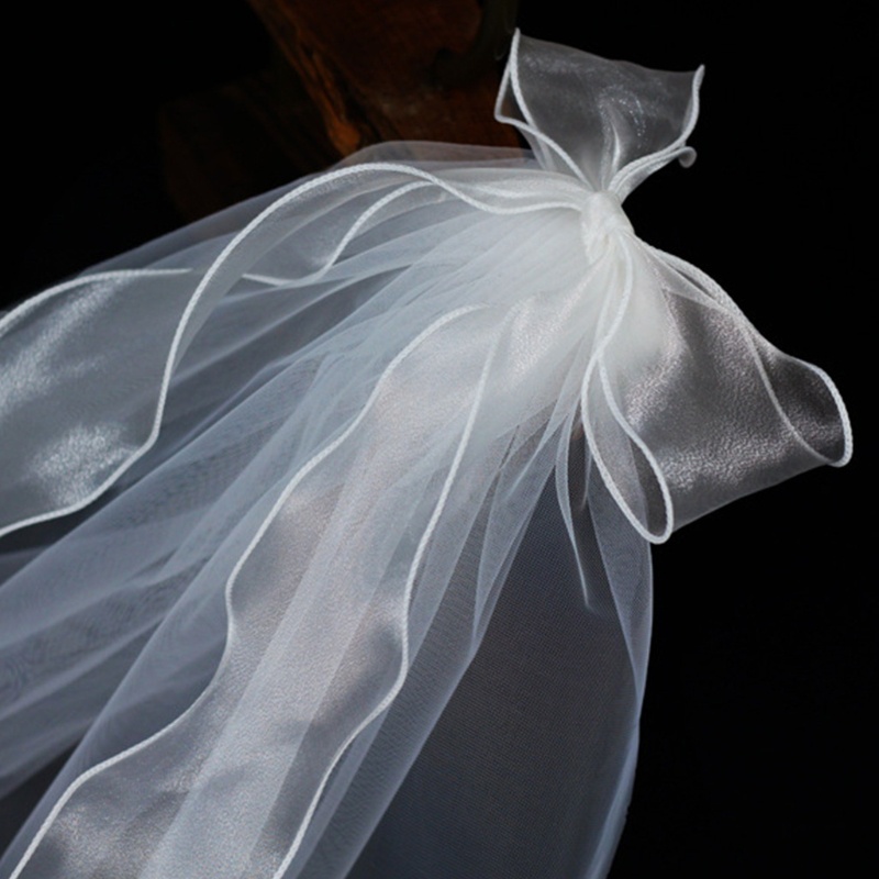 Mạng Che Mặt Vải Tuyn Một Lớp Kèm Kẹp Trang Trí Cho Cô Dâu