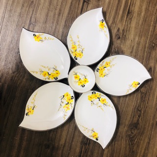 Bộ đĩa xoài xếp- vẽ tay loại 2