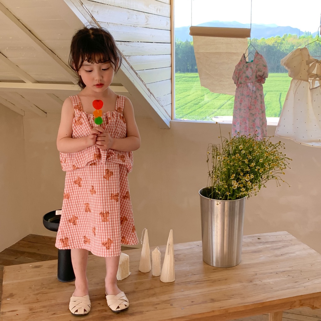 Đầm Caro HìNh GấU Dễ Thương Cho Bé GáI