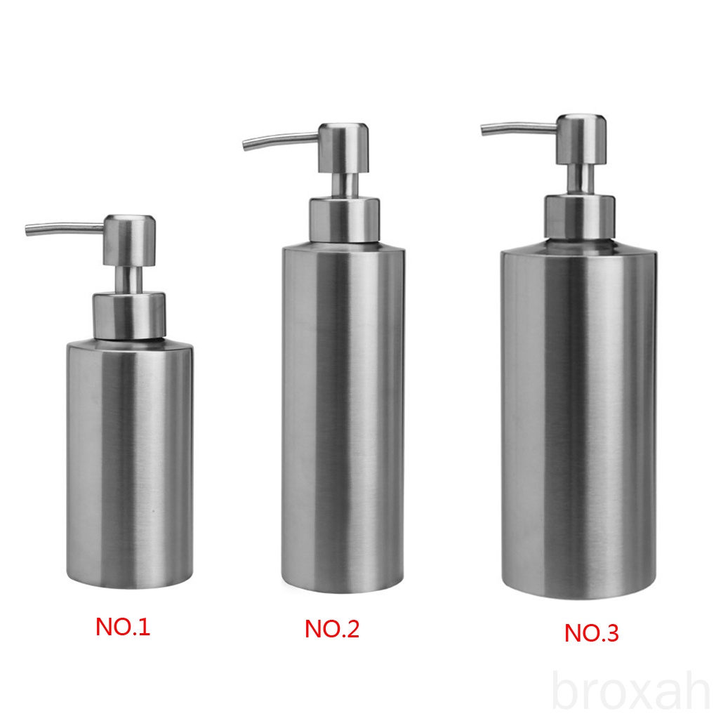 Stainless Steel Countertop Sink Soap Dispenser Kitchen Bathroom Hand Dish Lotion Bottle Container broxah