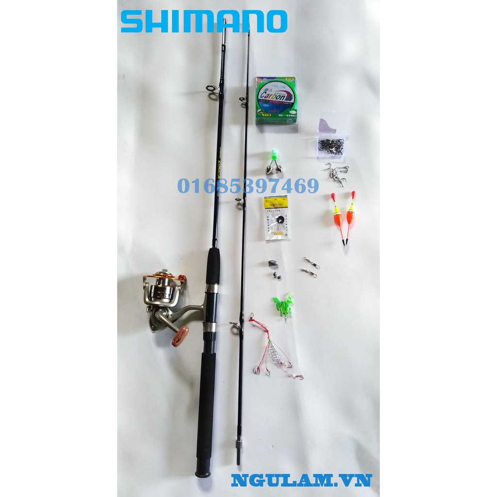 [ shimano ] Bộ cần câu shimano 2 khúc 2m7 ,máy yumoshi lc 7000 kèm trọn bộ phụ kiện (rẻ vô địch)