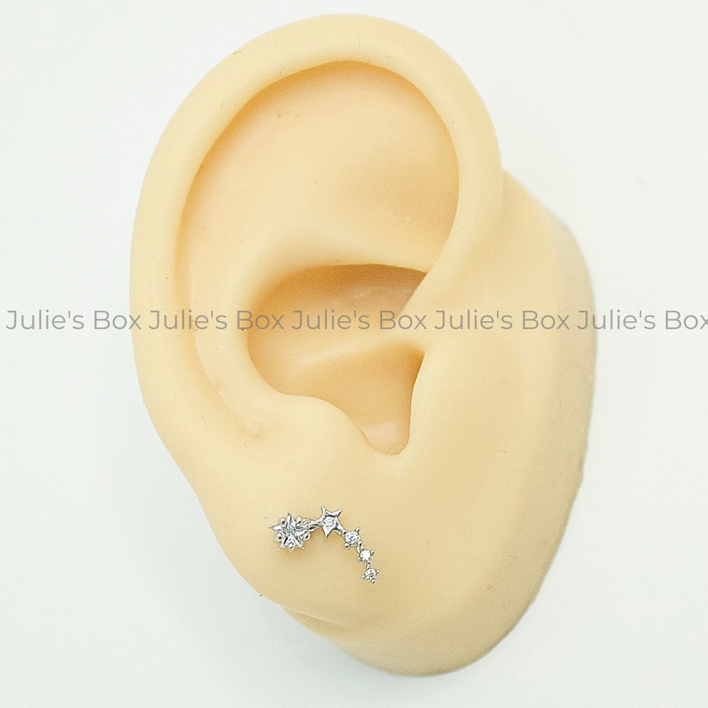 [1 Chiếc] Khuyên Tai Vành Bolide Tai Xỏ Nam Nữ Hình Unisex Titanium Không Đen Không Ngứa Không Dị Ứng julies box