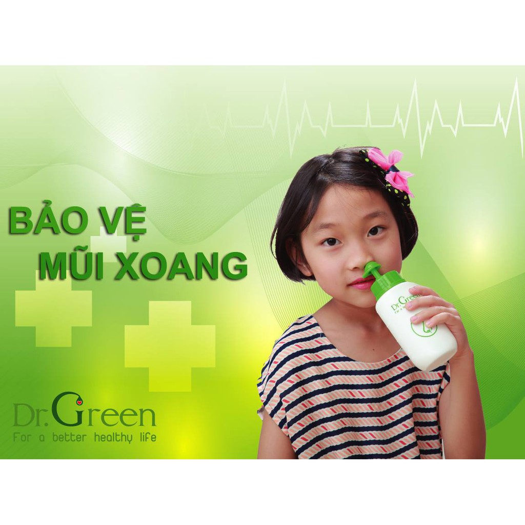 Bình rửa mũi Dr Green (Bình 240ml + 10 gói muối)