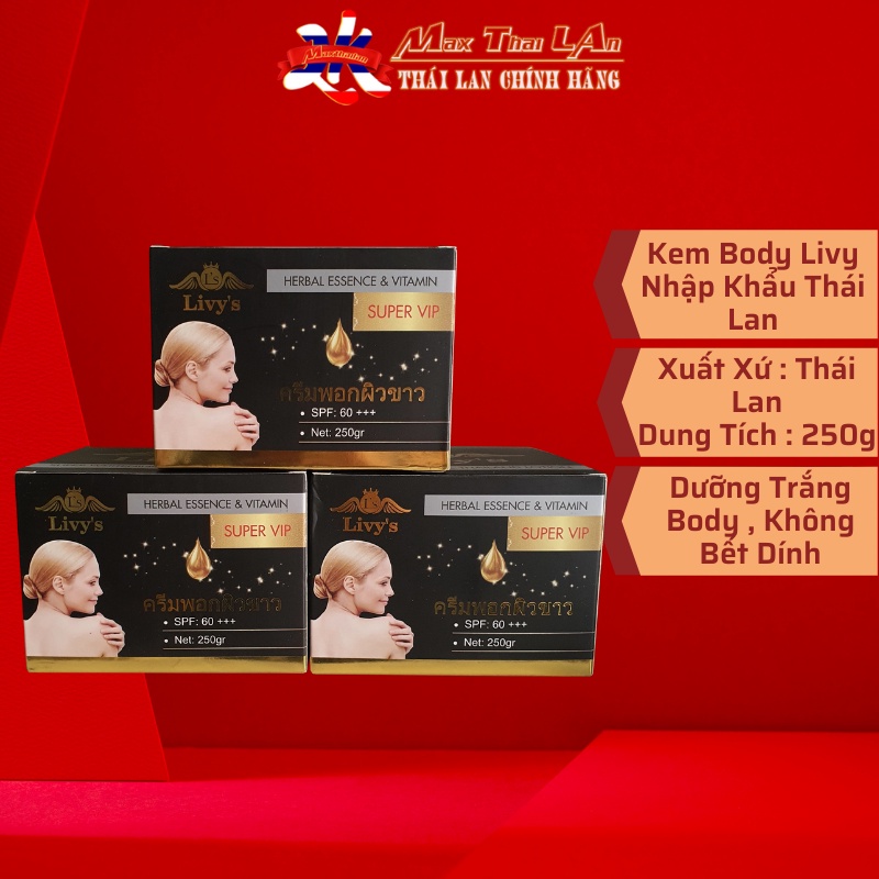 Kem body Livy's đen mẫu mới 250g Thái lan