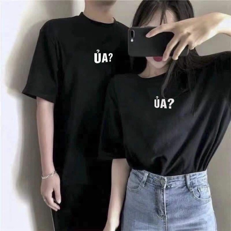 Áo thun Unisex chữ Ủa Áo phông nam nữ tay lỡ form dáng rộng freesize phong cách Hàn Quốc
