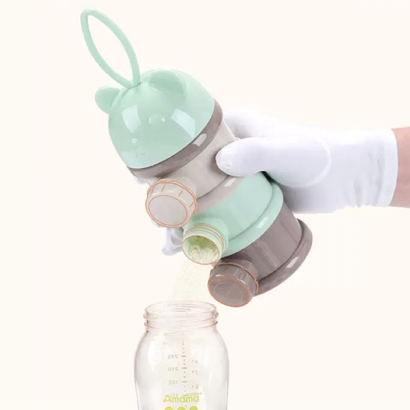 Hộp chia sữa cho bé, hộp đựng sữa bột, đồ ăn dặm chất liệu nhựa PP an toàn có quai cầm tiện lợi