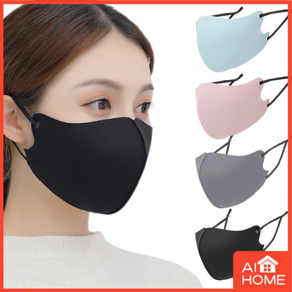 Khẩu Trang Chống Tia Cực Tím Chống Bụi Bằng Lụa Mát Màu Sắc Trơn Tùy Chỉnh