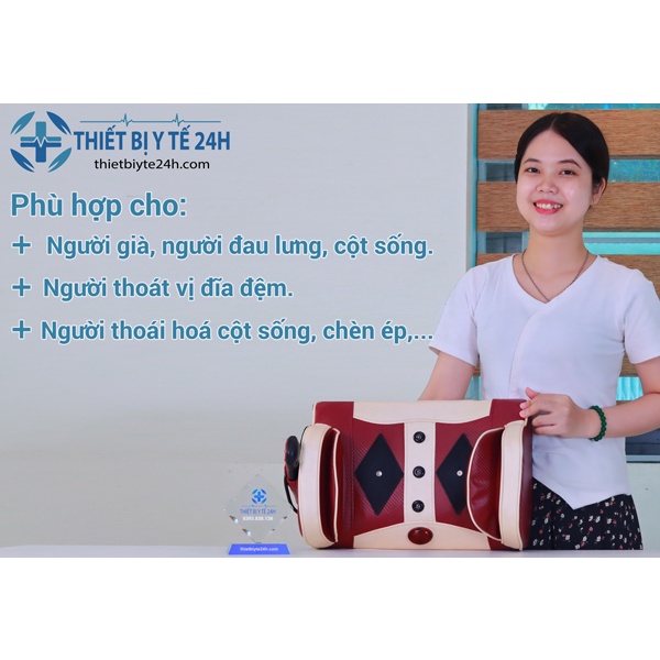 Máy massge thắt lưng, cột sống - Máy mát xa lưng có rung, xung điện, hồng ngoại cho người thoát vị đĩa đệm Beame BM-l67