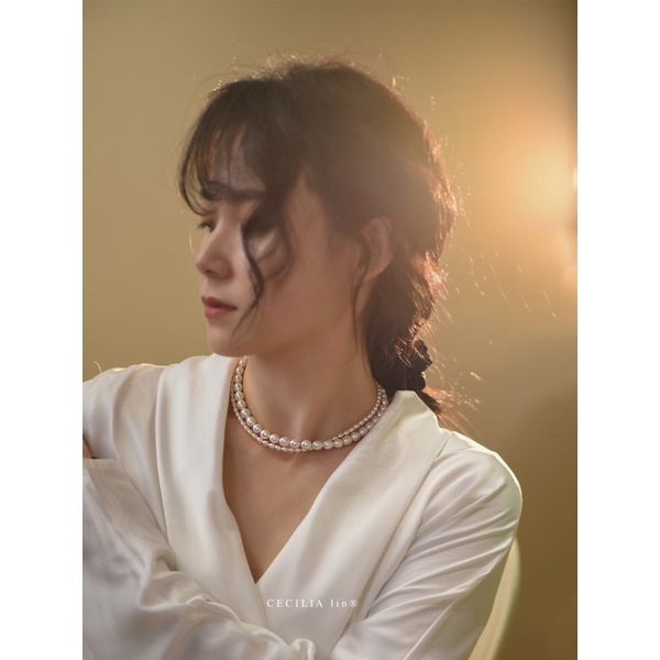 Dây Chuyền Choker Ngọc Trai Hạt 9ly 2 Tầng Vòng Cổ Hạt Trai Sát Cổ Thời Trang - Ngọc Trai Trường Thịnh