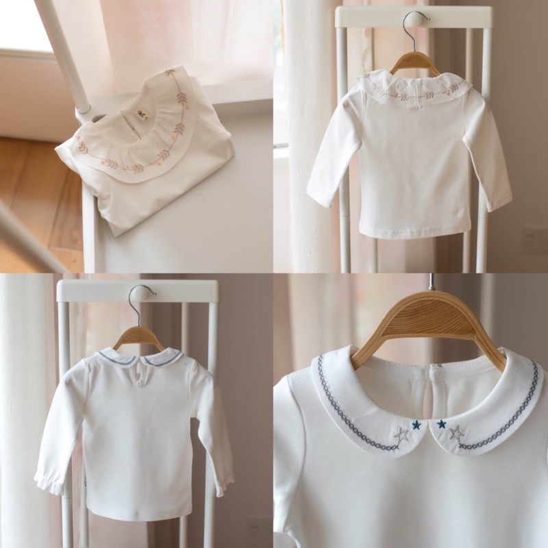 6197 áo dài tay bé gái cổ bèo chất cotton nỉ SP000194 Ảnh thật Rio chụp, hàng có sẵn kèm video SP000193