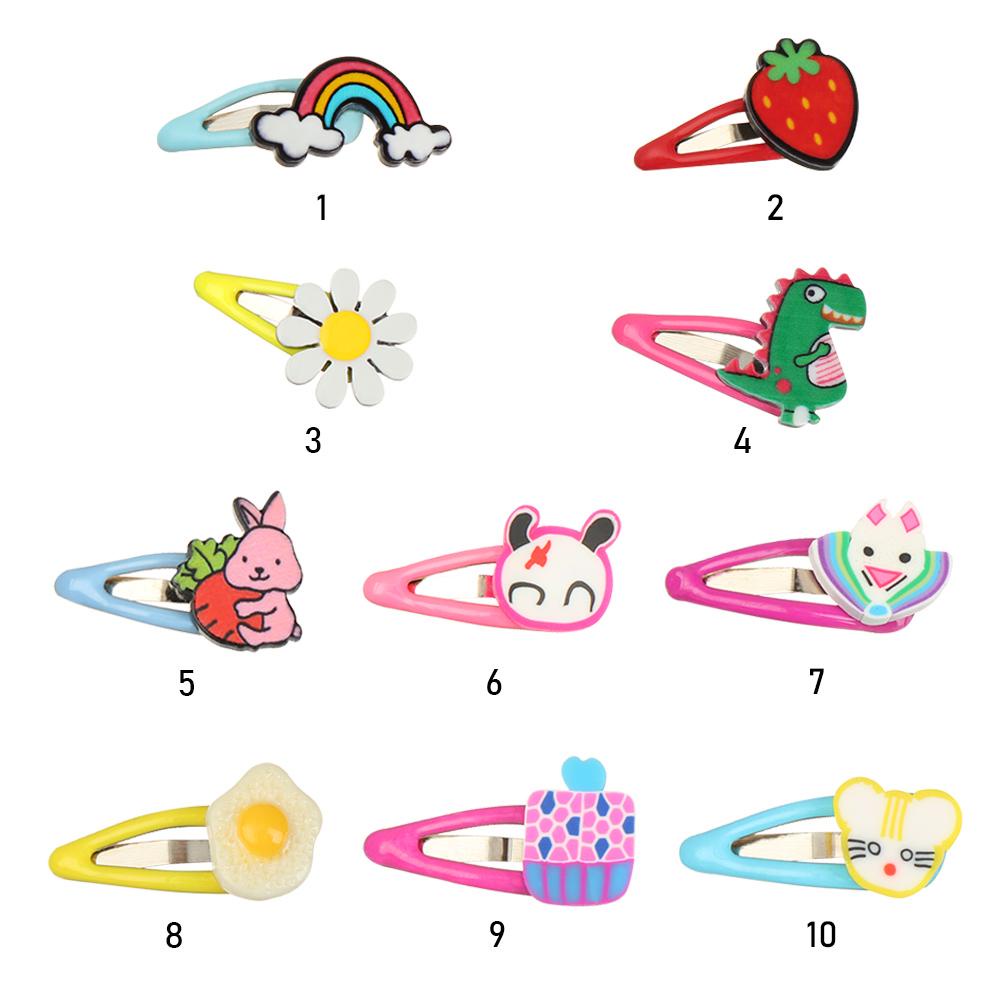 RAINBOW Set 5 Kẹp Tóc Búp Bê Hoạt Hình Dễ Thương