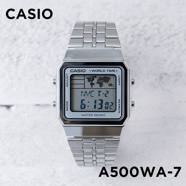 Đồng hồ unisex dây kim loại Casio chính hãng Anh Khuê A500WA-7DF