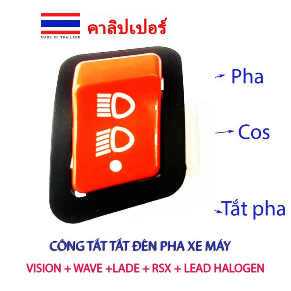Công tắc tắt đèn pha cos cho các dòng xe wave 110, rsx 110, blade, Vision 2023, Lead 2023 future Loại Chân Đồng Màu Đỏ
