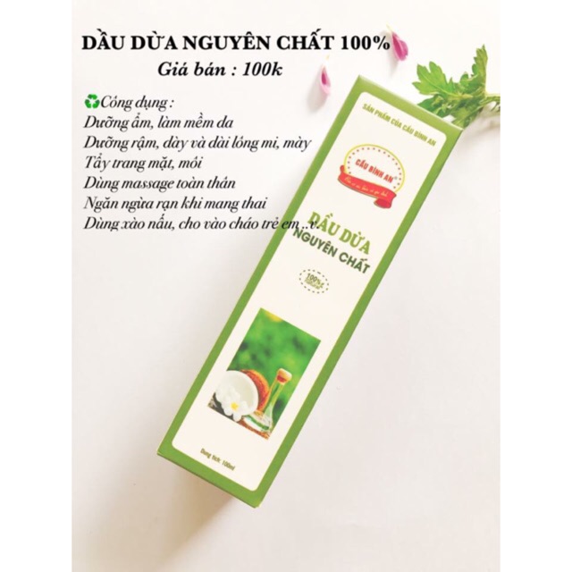 Dầu dừa nguyên chất Cầu Bình An chai xịt