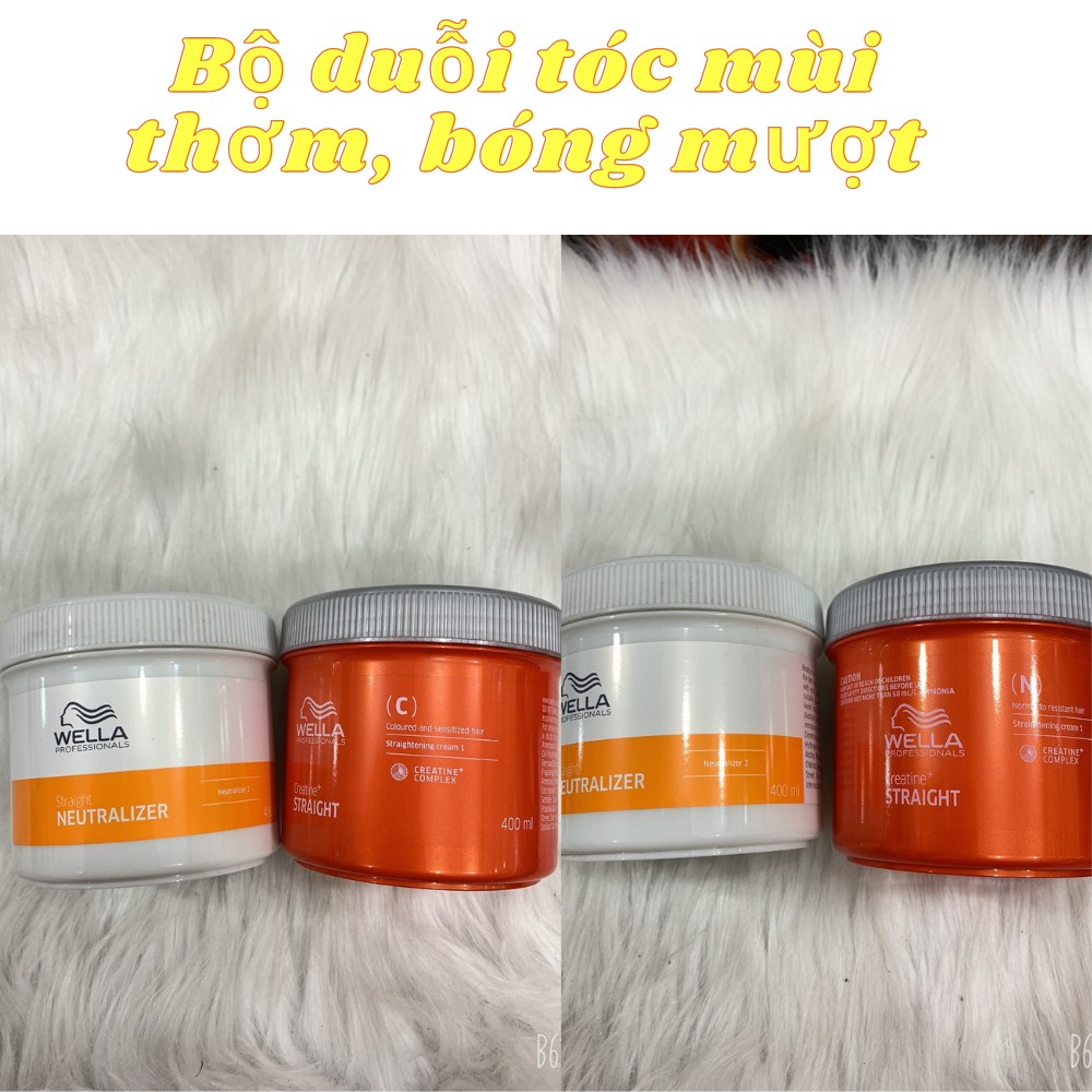 Trọn bộ duỗi tóc tại nhà không mùi Wella bóng mượt 400ml*2