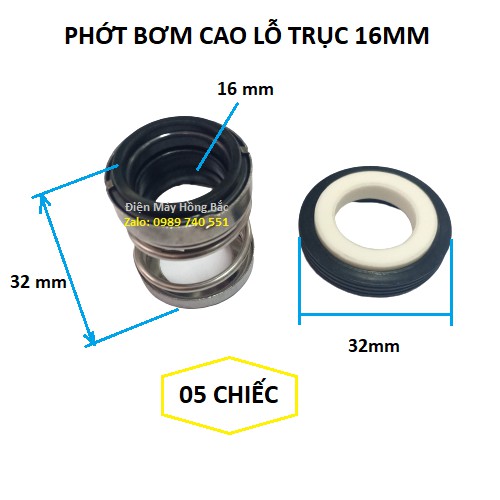 (05) phớt bơm nươc cao trục 15mm đến 18mm