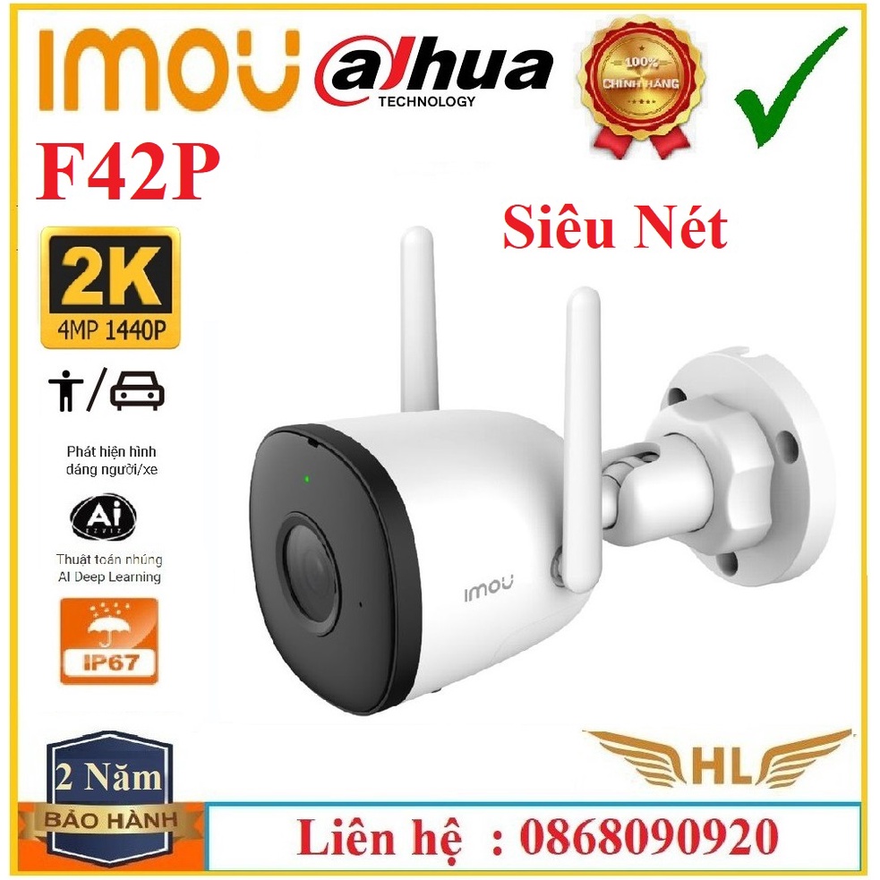 Camera Wifi Không Dây Siêu Nét Ngoài Trời Imou IPC F42p 4Mp , Imou F22P 2Mp , Imou G42P 4Mp, Imou - Hàng Chính Hãng