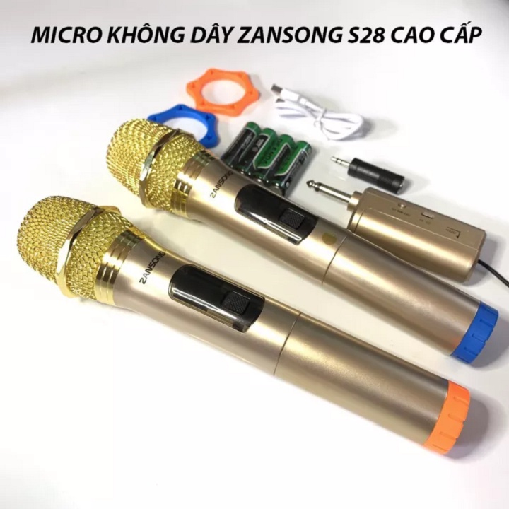 Bộ 2 Micro Không Dây, Lắp Cho Loa kéo, Loa Karaoke Mini, Dùng Cho Soundcard Hát Livestream - Cắm Cho Mixer F4 - F7 - M4