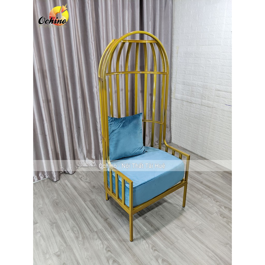 Ghế Hình Lồng Chim, Ghế Sofa Nữ Hoàng Dùng Dể Trang Trí Chụp Hình Quán Quần Áo Hoặc Cafe (Tặng Kèm Gối)