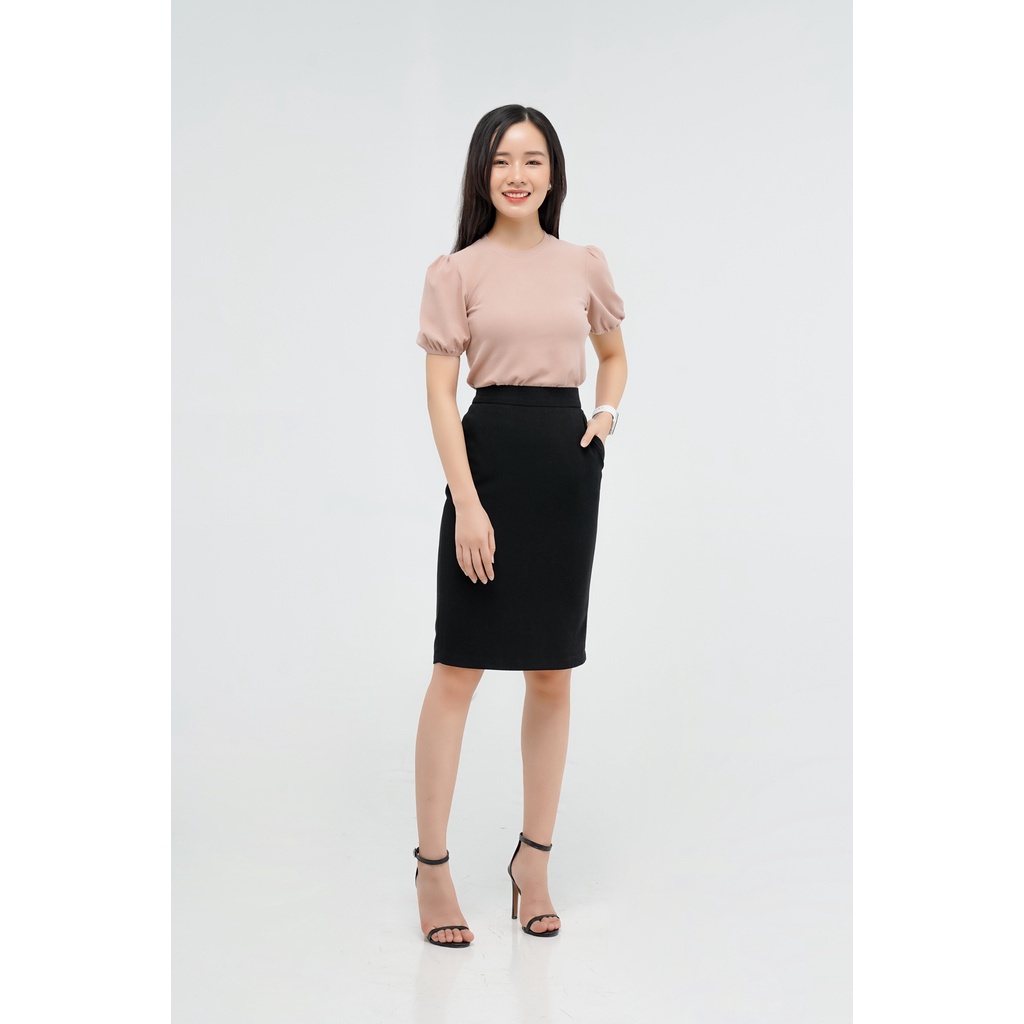 Áo thun tay bồng YODY nữ chất liệu Thun nhung mền mại thoải mái, thiết kế tay bồng nữ tính - ATN4624