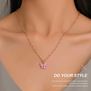 Mới Vòng cổ Mặt Hình Bướm Màu Sắc Ngọt Ngào Cho Nữ