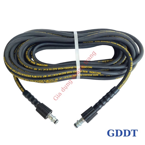 Dây rửa xe áp lực cao lõi thép 20m ren 2 đầu 22mm cho máy rửa xe áp lực cao
