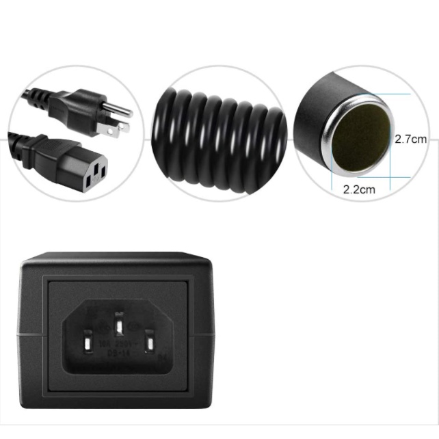 Bộ Chuyển Đổi Nguồn Điện 220V Sang 12V Kèm Cổng Tẩu