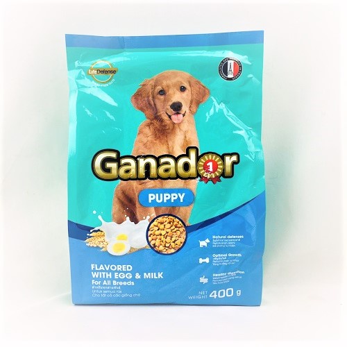 [CHÍNH HÃNG] THỨC ĂN GANADOR PUPPY VỊ TRỨNG &amp; SỮA CHO CHÓ CON - GÓI 400G