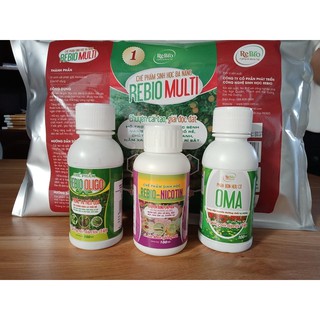 Combo 4 sp chăm sóc cây hoa: MUNTIL 1 + OMA DINH DƯỠNG + NICOTIN + OLIGO