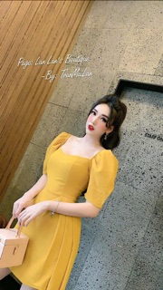 Váy thiết kế tay bồng