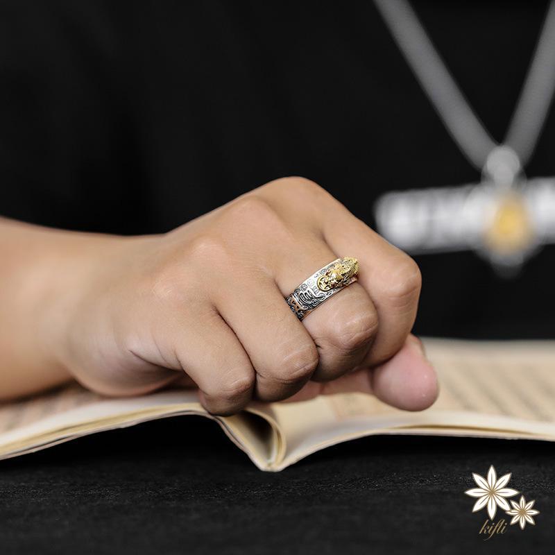 Nhẫn Hở Họa Tiết Động Vật Phong Cách Retro Cá Tính Cho Nam