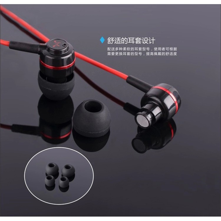 Tai Nghe Nhét Tai Soundmagic Kèm Mic Es18s Màu Đen / Đỏ