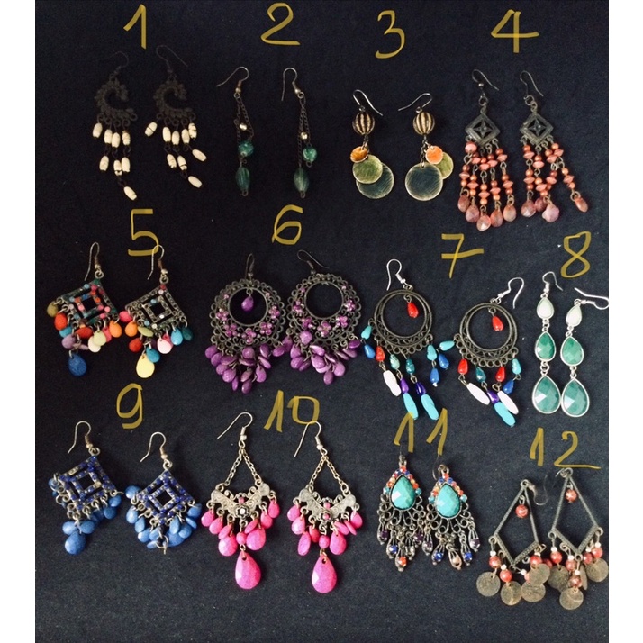 Khuyên tai tua rua nhiều màu phong cách Thái Lan, Ấn Độ