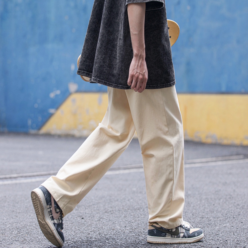 Quần Kaki Dài Ống Rộng Thêu Basic NOCTURNAL Nam Nữ Unisex Local Brand