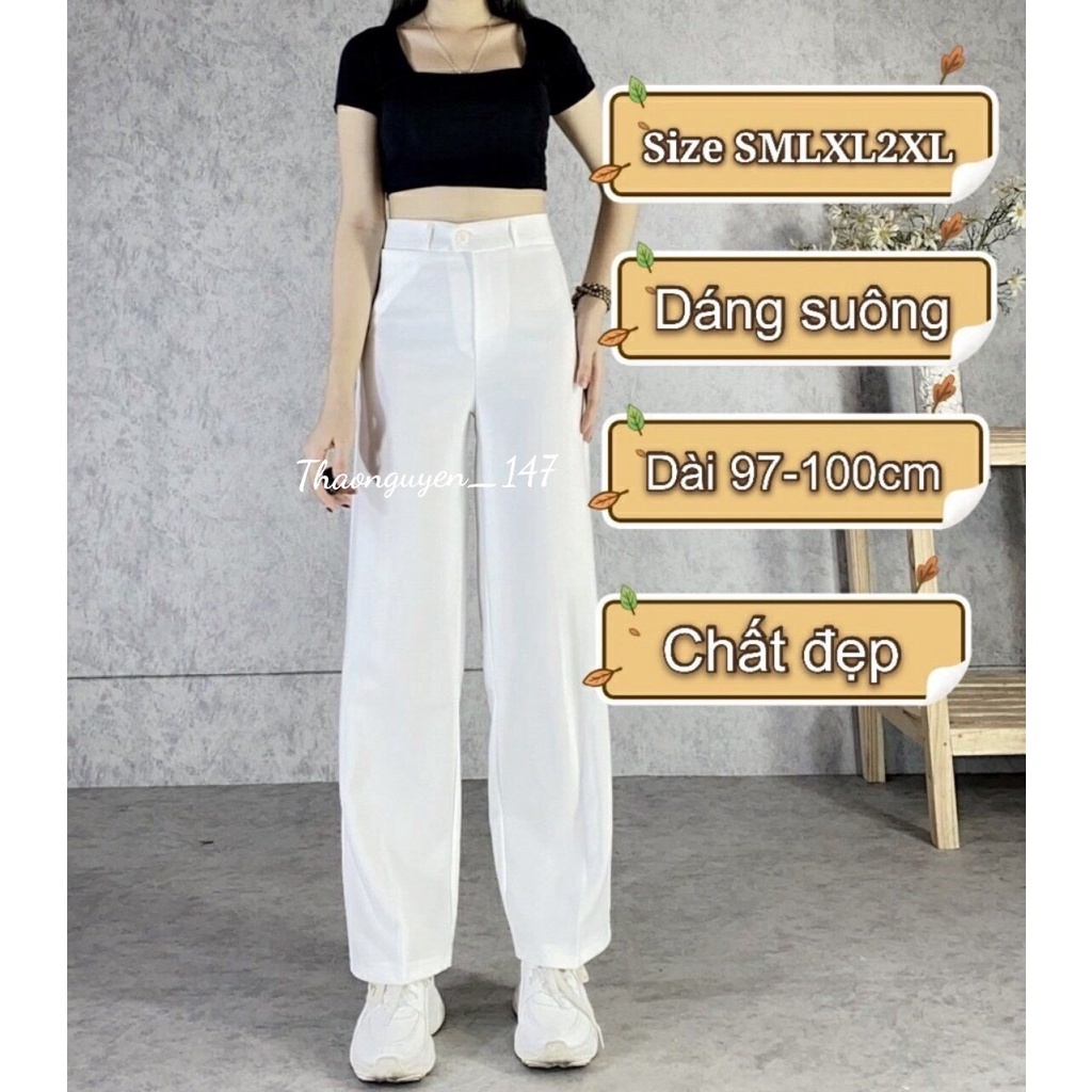 Quần ống rộng nữ, ống suông culottes dáng dài khuy lệch nhiều màu chất liệu cao cấp