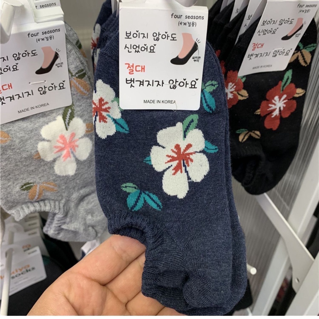 Vớ Thể Thao Mềm Mại Thoáng Khí In Họa Tiết Hoa Phong Cách Nhật Bản Cho Nữ Sinh