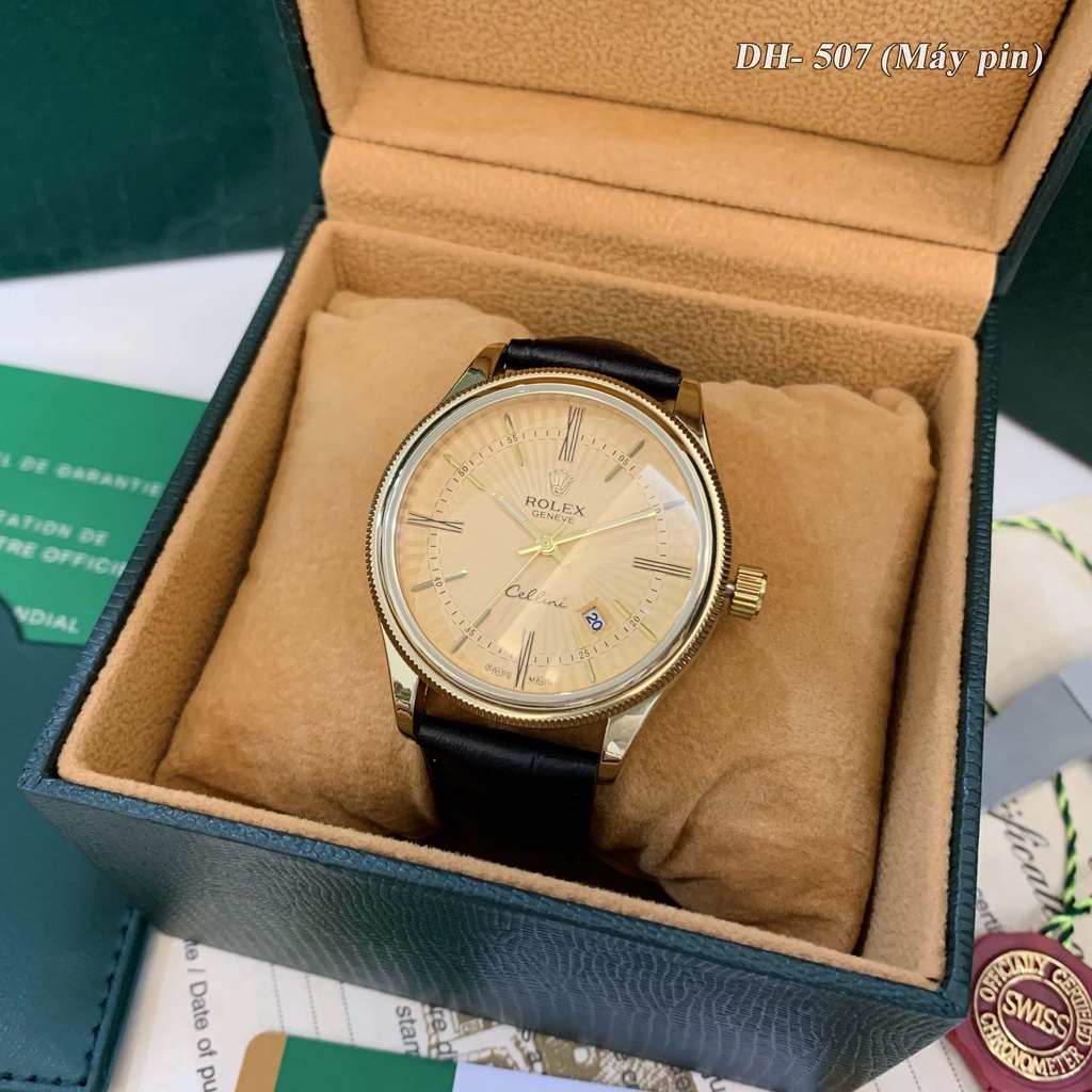Đồng hồ nam Rolex mặt tròn classic dây da cao cấp bảo hành 12 tháng DH507 shop228
