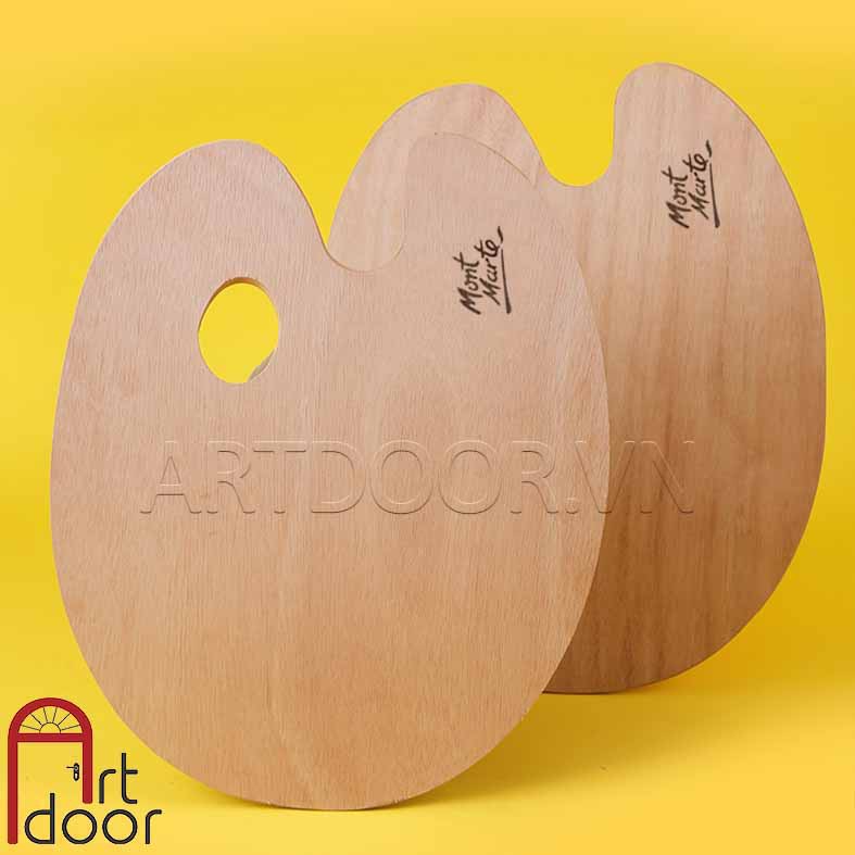 [ARTDOOR] Khay Bảng pha màu Acrylic MONT MARTE Oval bằng Gỗ (palette)