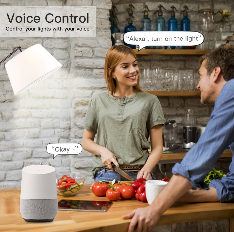 Bóng đèn thông minh E27 15W kêt nối wifi điều khiển bằng Alexa Google