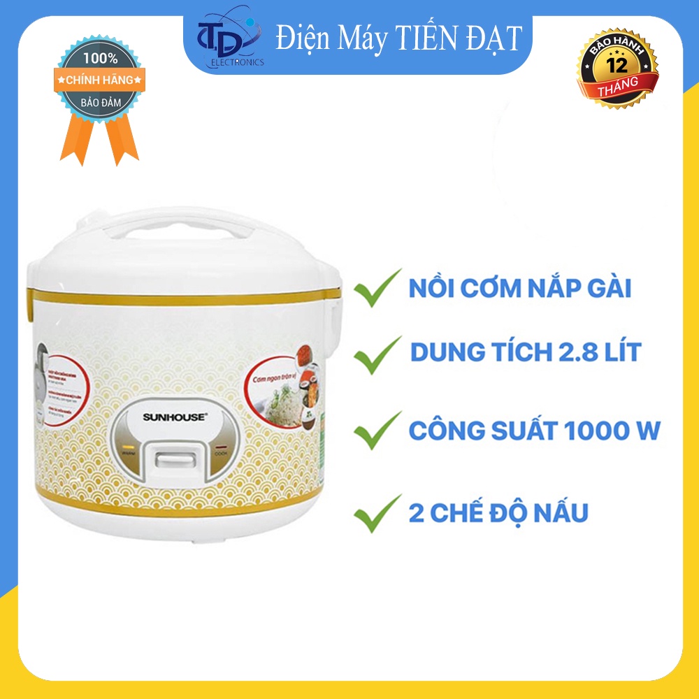 Nồi Cơm Điện Sunhouse 2.8 lít SH 830