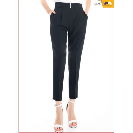 Quần baggy nữ YODY CHÍNH HÃNG chiết ly cạp cao, Quần công sở nữ thanh lịch - QAN3040