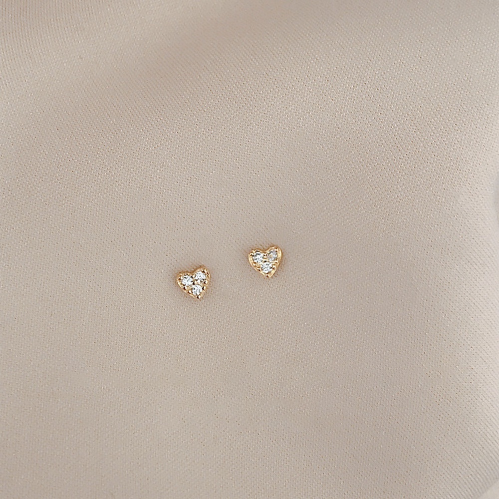 Đôi Khuyên Tai Hình Trái Tim Đính Đá Thời Trang Cho Nữ