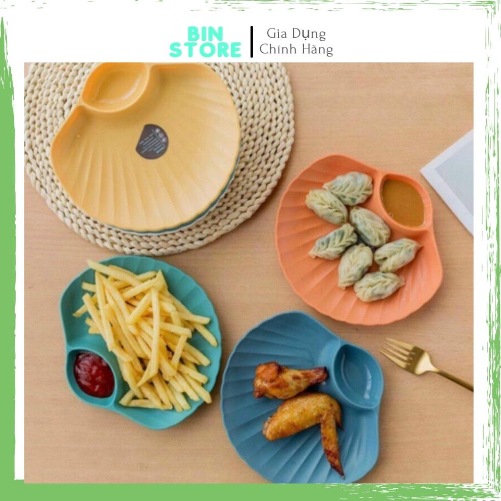 Đĩa hình sò kèm khay đựng nước chấm độc đáo Đĩa nhựa decor đẹp set 4 món BS 20 Bin Store 969 1